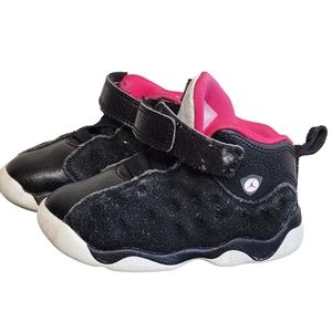NIKE Jordans infant girls Black pink size 7C